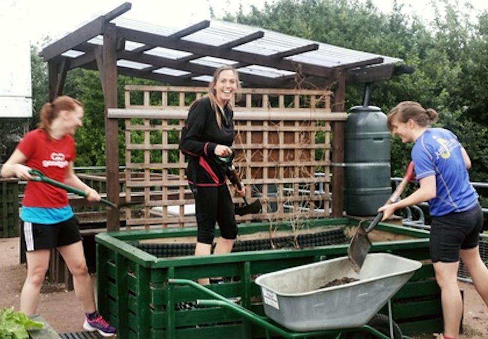 GoodGymmers helping out on a food-growing project in Camden, London
