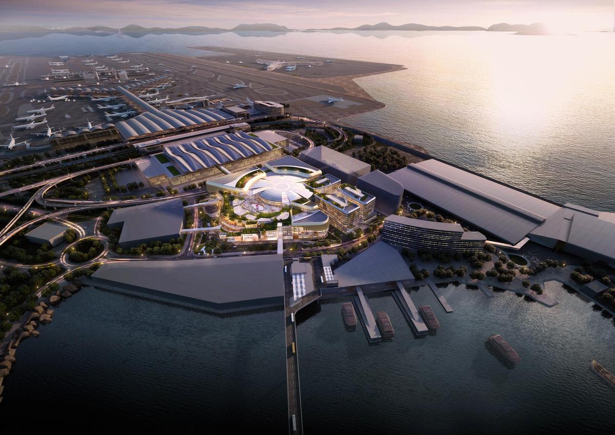 An aerial rendering of the planned SkyCity complex / courtesy of Hong Kong International Airport An aerial rendering of the planned SkyCity complex / courtesy of Hong Kong International Airport