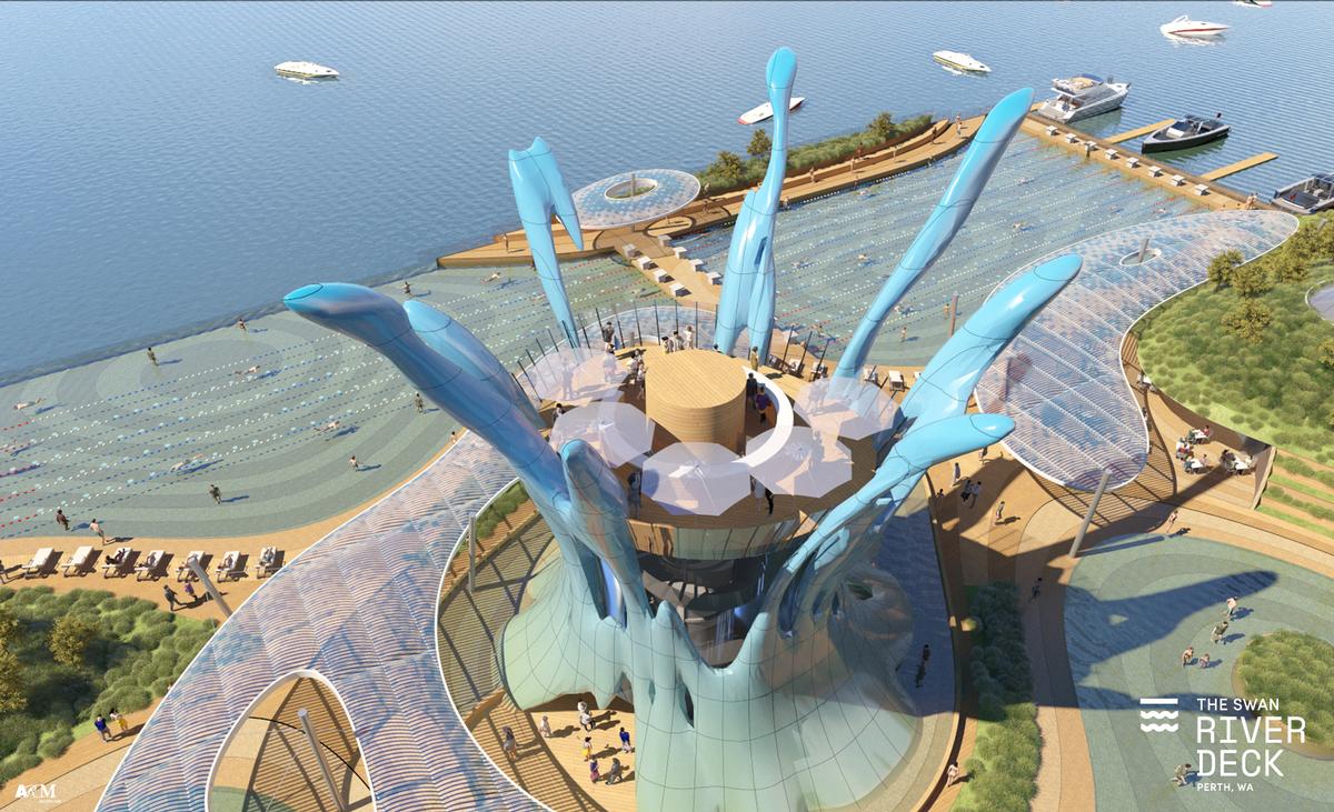The deck could be built near Elizabeth Quay. / Courtesy of ARM Architecture