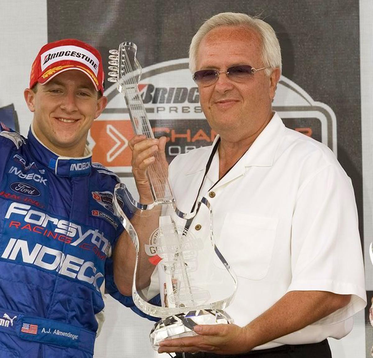 Forsythe is an auto racing magnate who also owns a team called Forsythe Championship Racing / 
