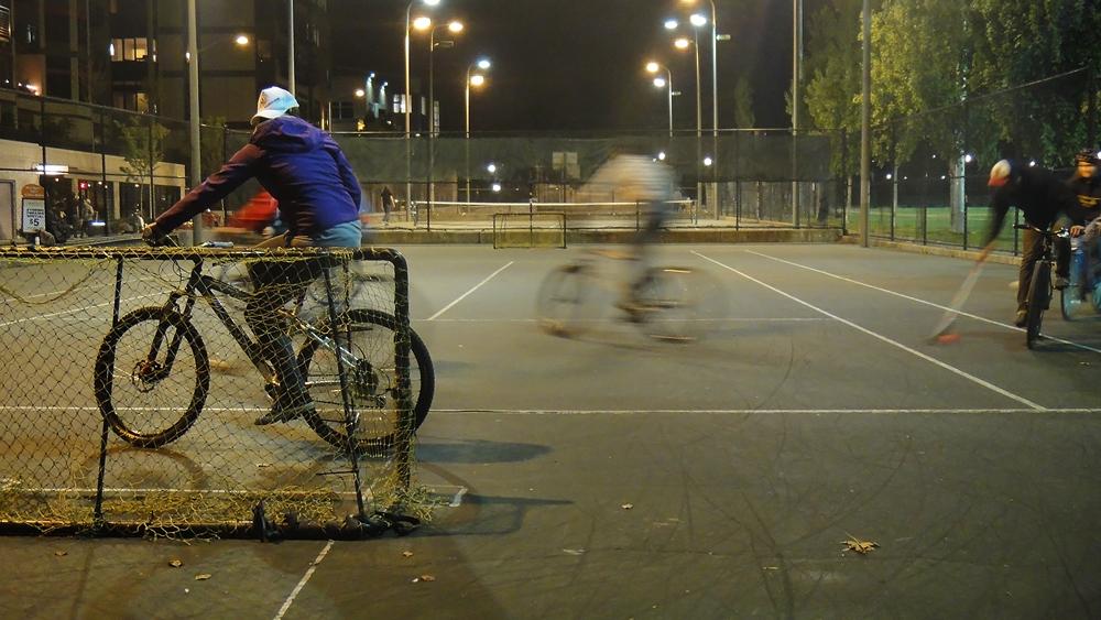 The first hardcourt games were played in Seattle between bicycle couriers