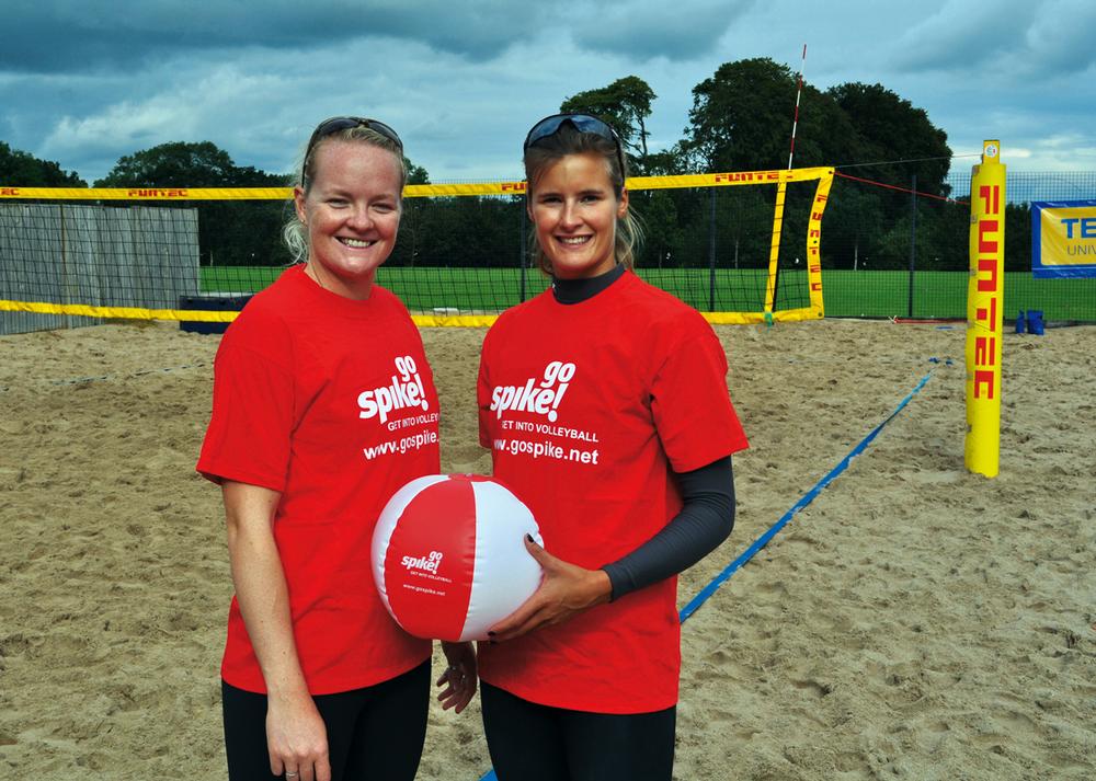 Team GB volleyball players Shauna Mullin and Zara Dampney.