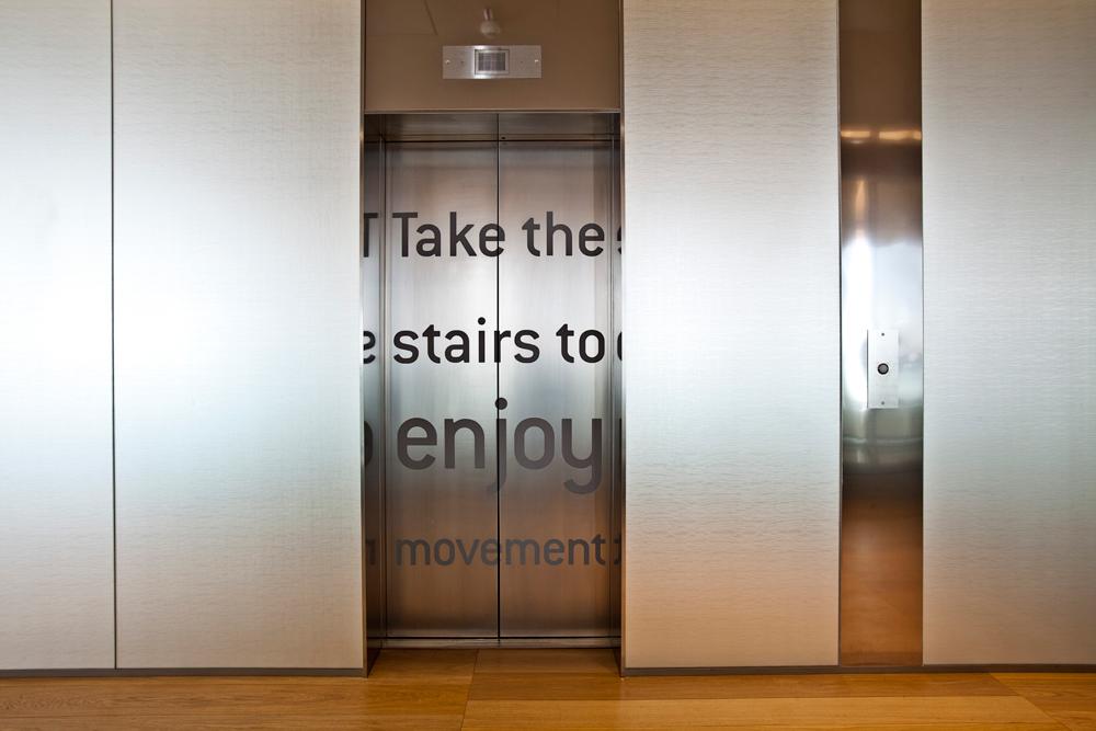 The Wellness Village has been designed to encourage activity, such as taking the stairs rather than the lift. The huge gym doubles as a showroom, while the canteen offers a range of healthy, organic food