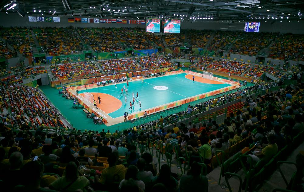 The handball arena built for the Rio 2016 Olympics was a temporary structure, which became four schools / Poppe Cornelius/Scanpix Norway/PA