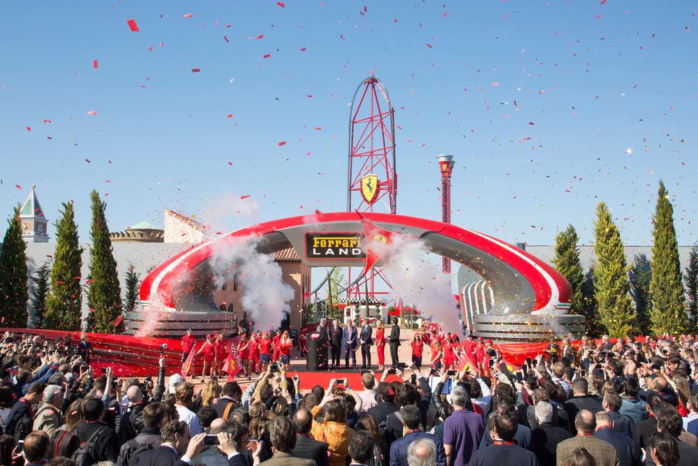 A ceremony marked the official opening of Ferrari Land, PortAventura, in Salou, Spain. The park was finished on time and on budget 