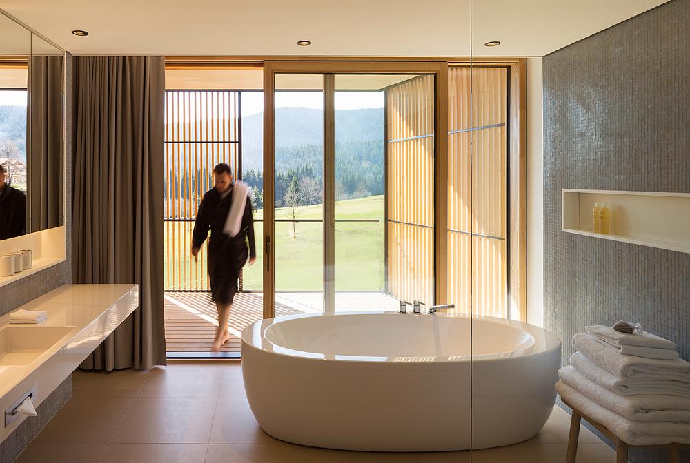 Wellness architecture and a minimalist palette at Lanserhof Tegernsee give guests the opportunity for clutter-free surroundings central to mental healing