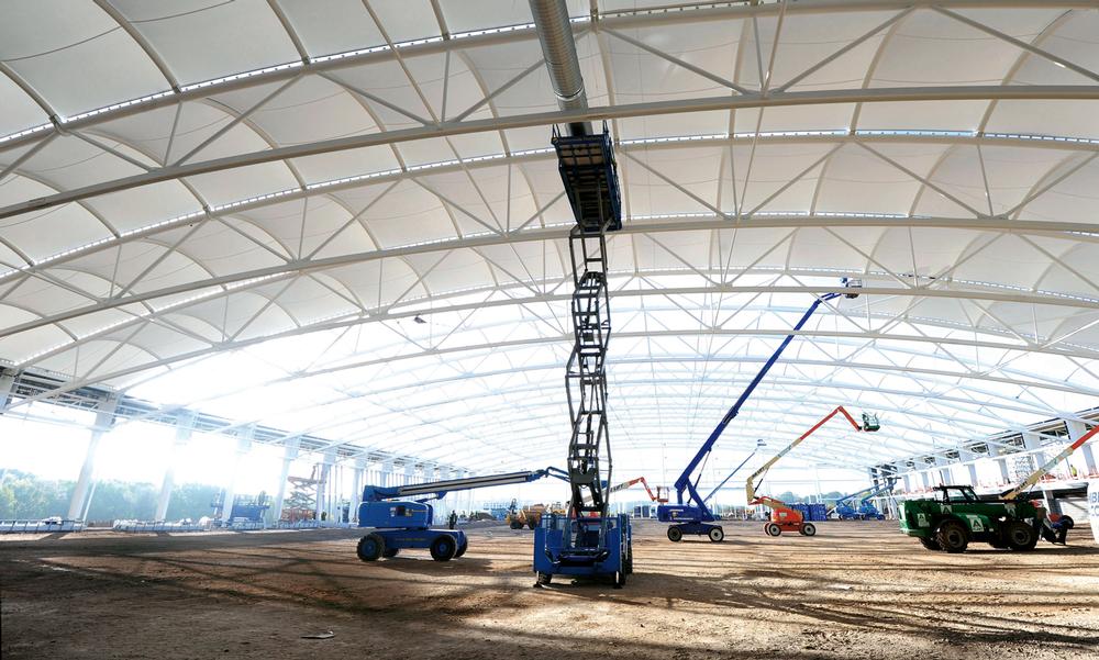 The indoor hall will house a full-size synthetic turf football pitch and a 60m running track