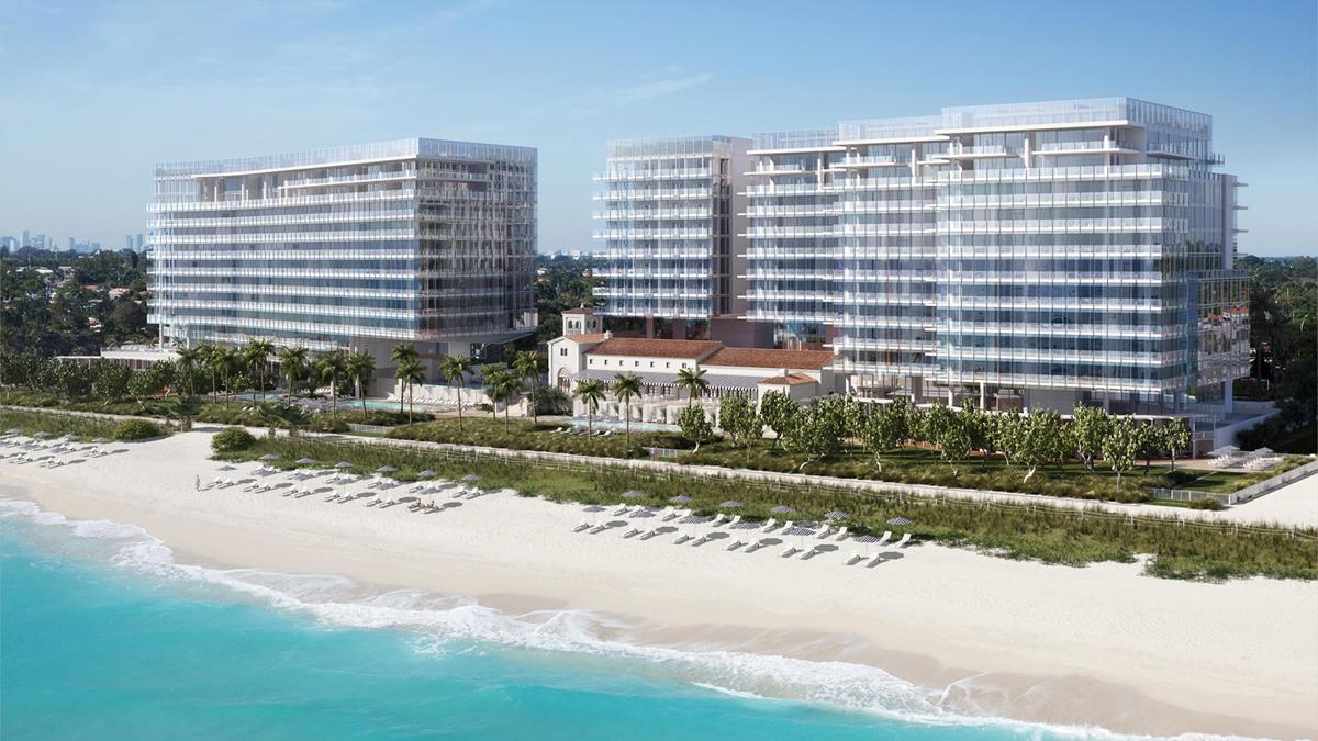 The Four Seasons Hotel at The Surf Club will feature two new residency towers but the original landmark hotel was designed by Richard Meier / Four Seasons