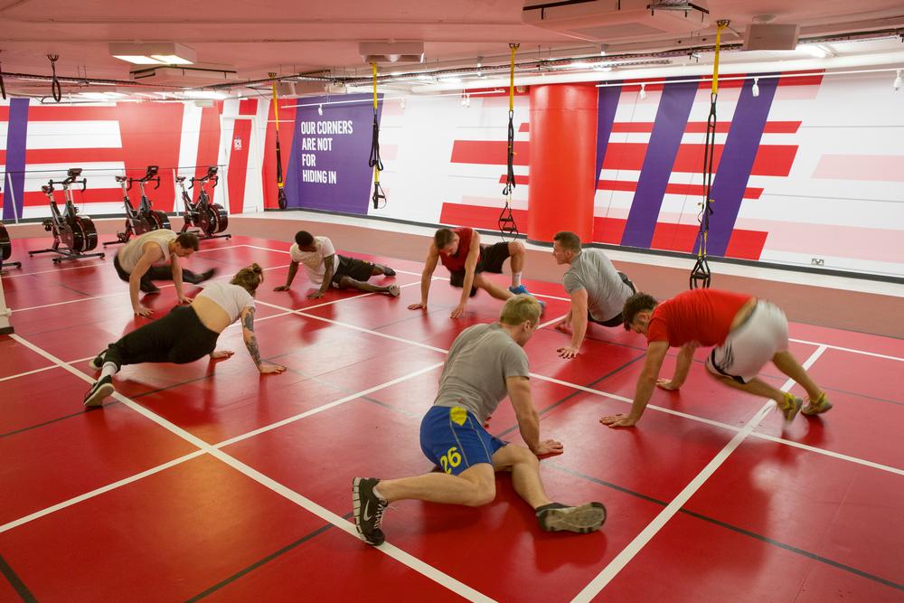 Taraflex® vinyl sports flooring is available in a range of 17 colours to suit a health club's branding