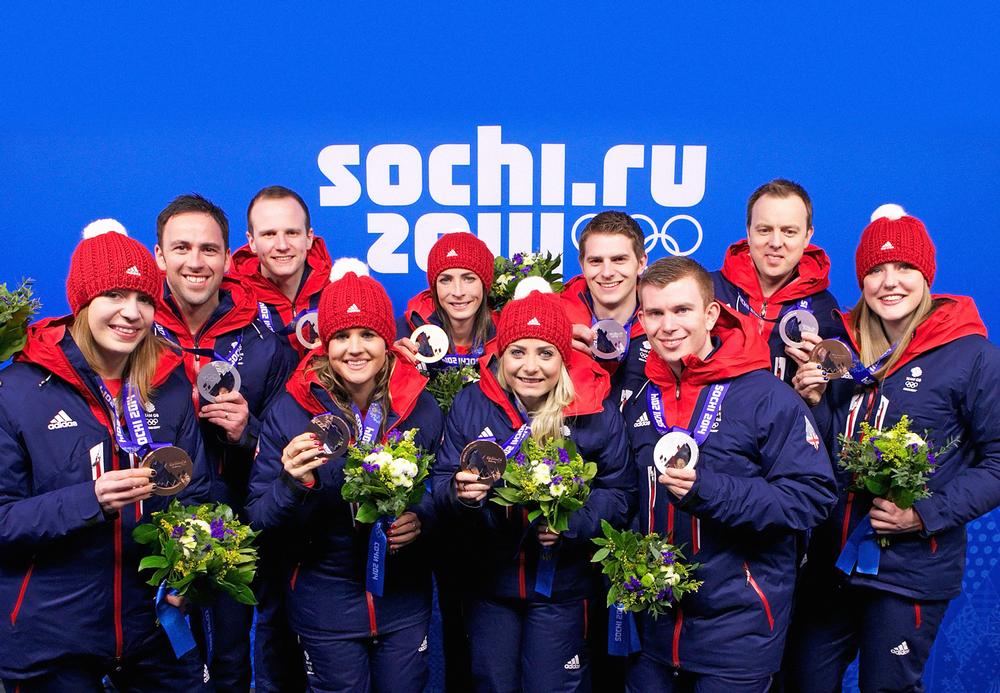 Team GB’s men and women’s curling teams at Sochi 2014