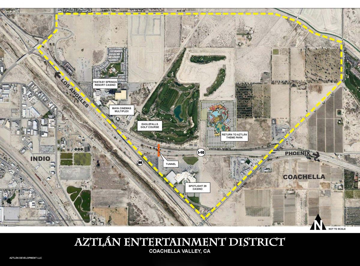 The first phase will include a theme park, retail area and a soundstage / Aztlan Development The first phase will include a theme park, retail area and a soundstage / Aztlan Development