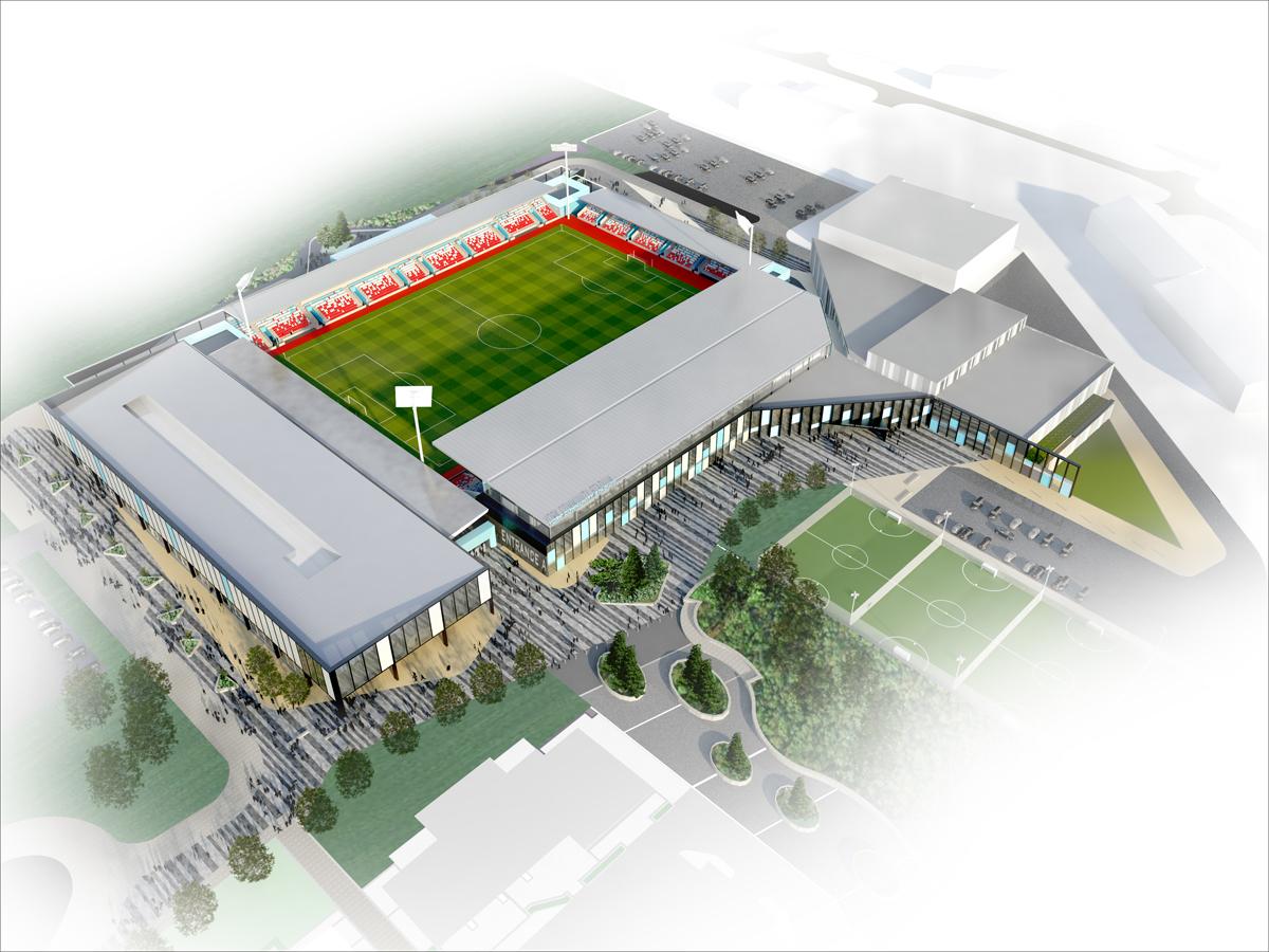 The 8,000-capacity stadium will become home to York City FC and York City Knights RLFC The 8,000-capacity stadium will become home to York City FC and York City Knights RLFC