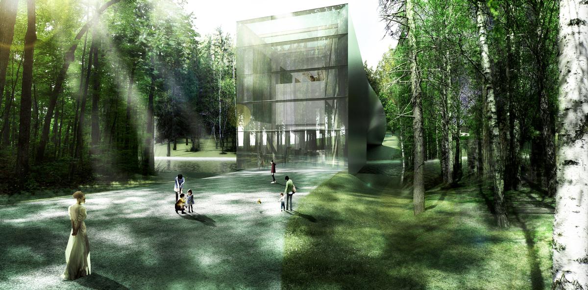 Visitors will enter the museum via a path through the local forest / Bjarke Ingels Group