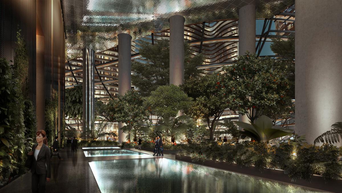 The atrium will provide Singapore's largest public plaza / Ingenhoven Architects, M+S Pte Ltd, Gustafson Porter