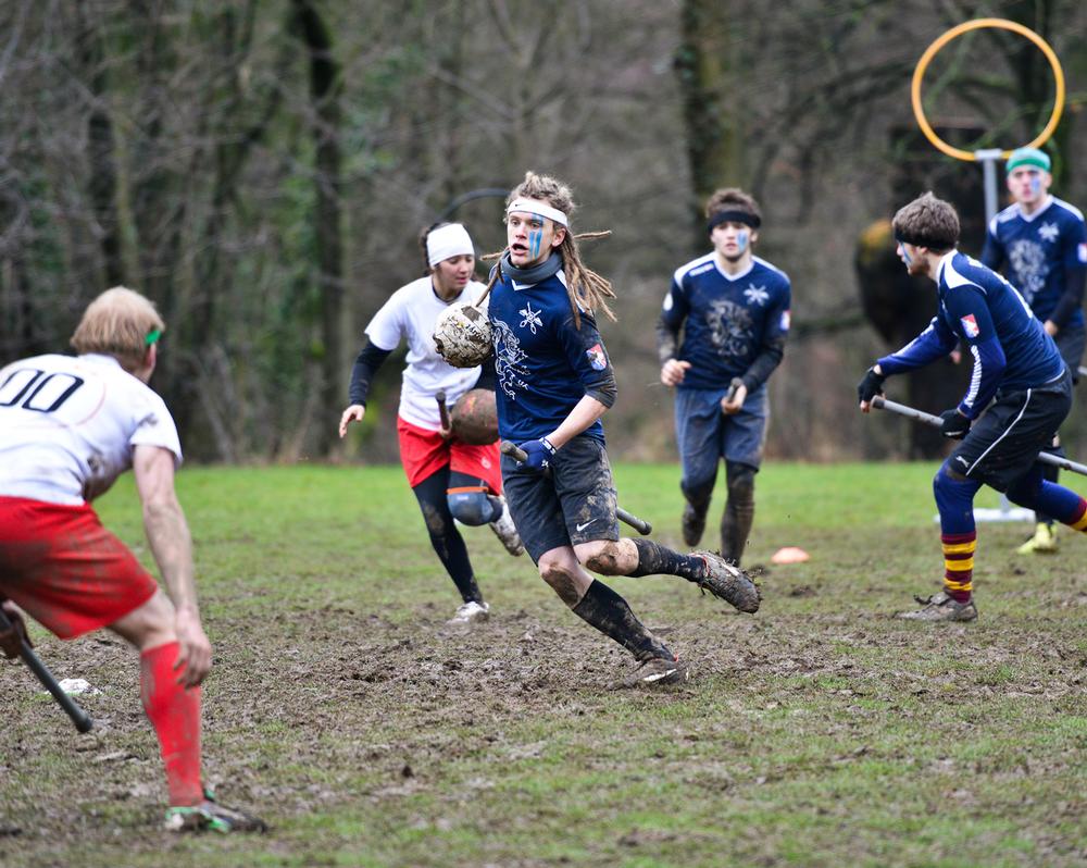 Games of quidditch are easy to set up and equipment cheap and easy to find