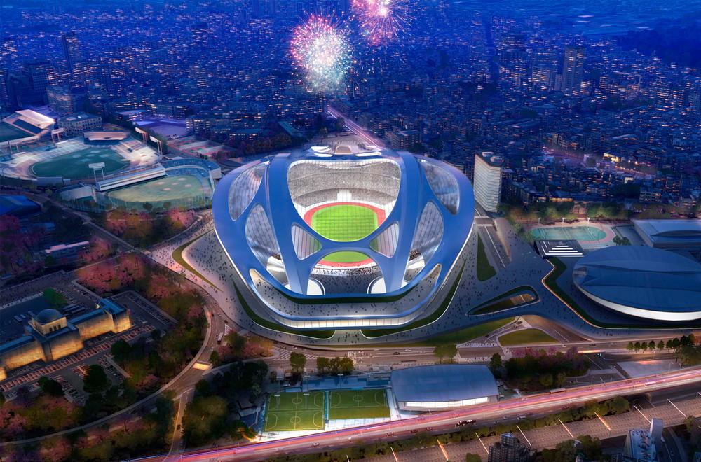 The main venue in Tokyo was designed by Zaha Hadid and will cost US$1bn to build