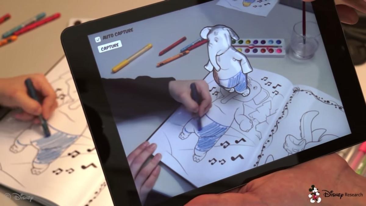 Using the app, users can draw a 2D image which will be shown in 3D form / Disney Using the app, users can draw a 2D image which will be shown in 3D form / Disney