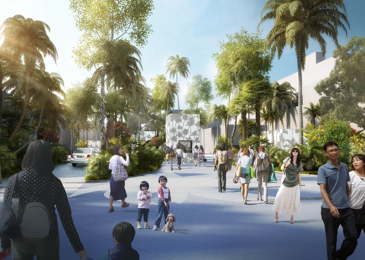 A tree-lined promenade will link the lagoon and the city's canal / APLUS CG