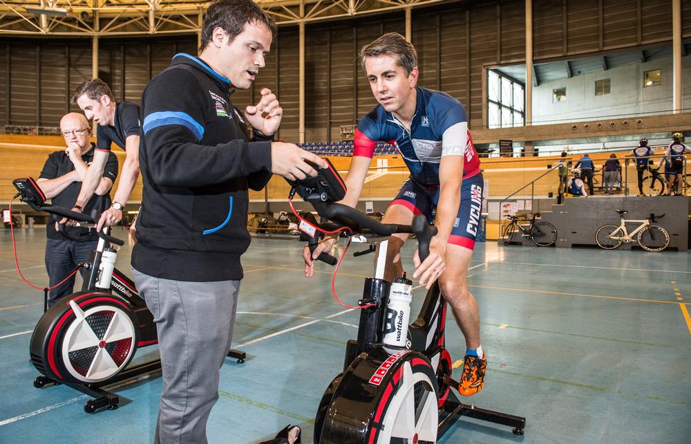 Coaches use the Wattbikes to test and compare athletes
