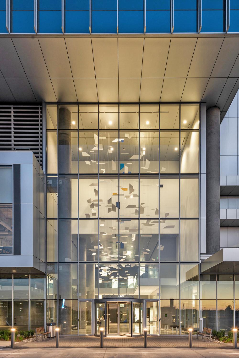 The centre is designed to invoke a sense of strength, durability and precision, says Perkins+Wills