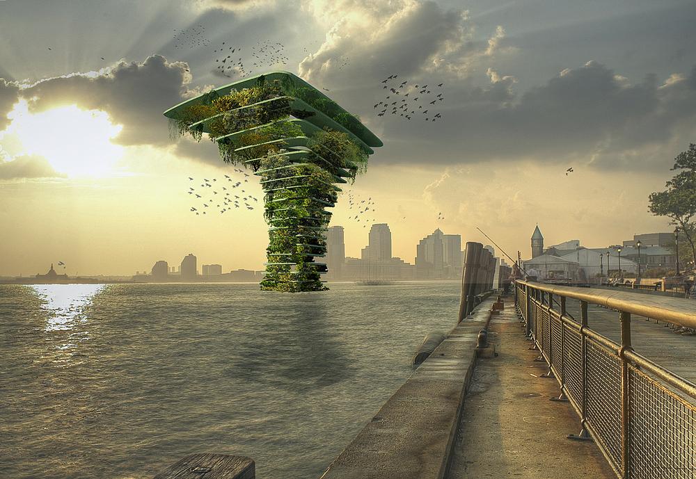 Olthuis’ Sea Tree concept creates high density green spots where wildlife and plants can thrive
