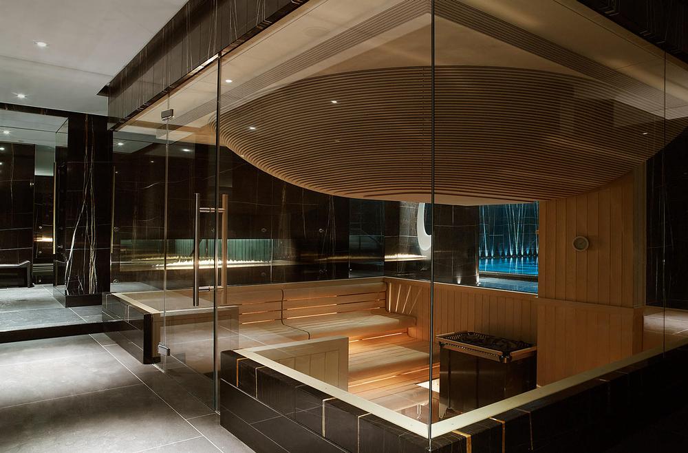 ESPA Life at Corinthia London installed a striking Klafs glass-walled sauna