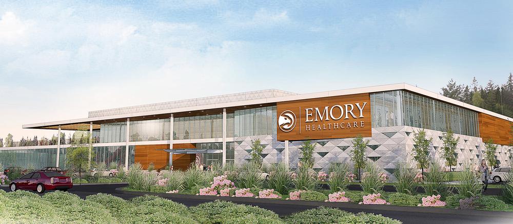 The Emory Healthcare centre was designed by sport architects HOK and will be located in the Brookhaven region of Atlanta