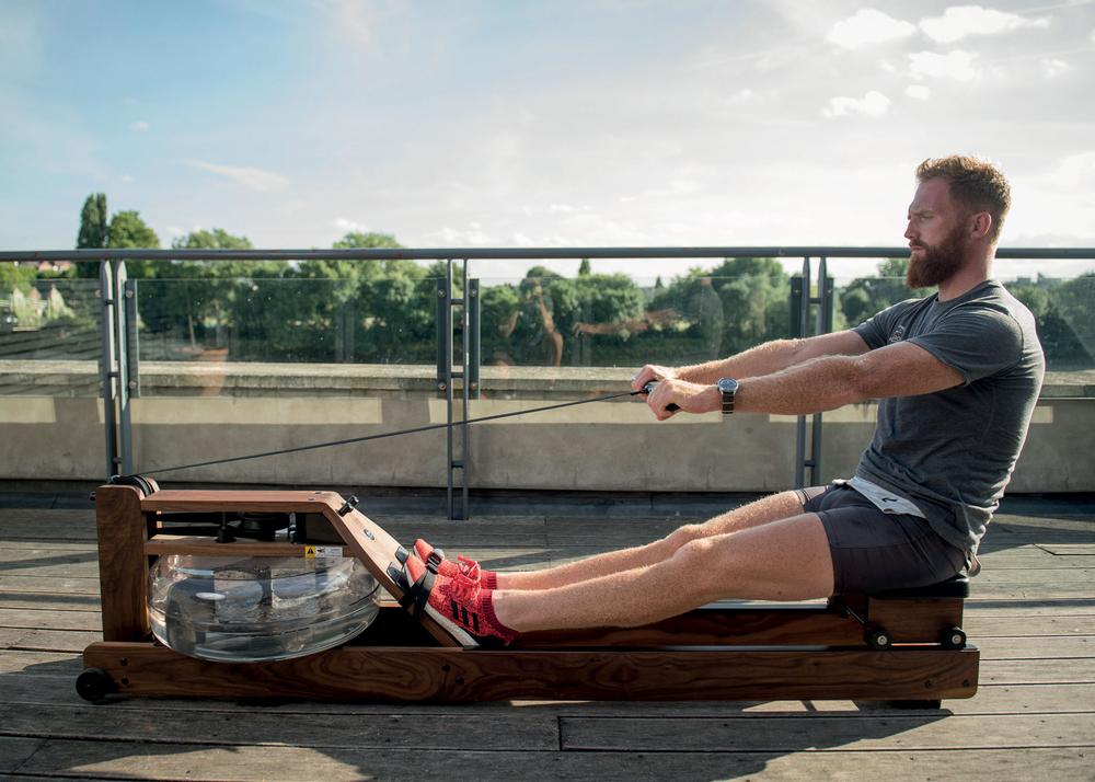 GB rower Will Satch demonstrating correct stroke technique on the WaterRower