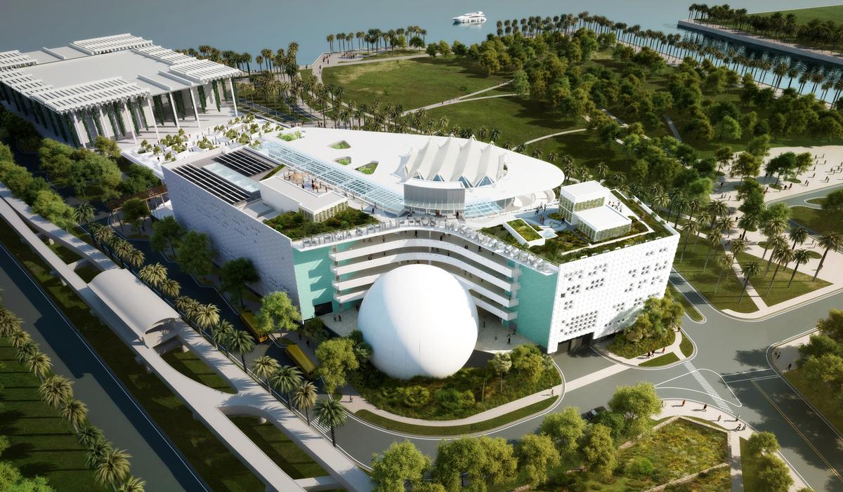 The new three-storey facility is currently under construction in a prominent location on the Miami waterfront / Frost Museum of Science