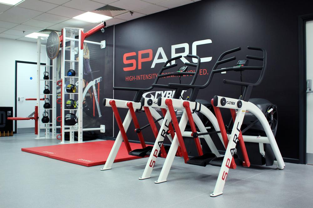 The studio features the new SPARC – Cybex’s self-powered resisted cardio machine designed for HIIT and circuit training