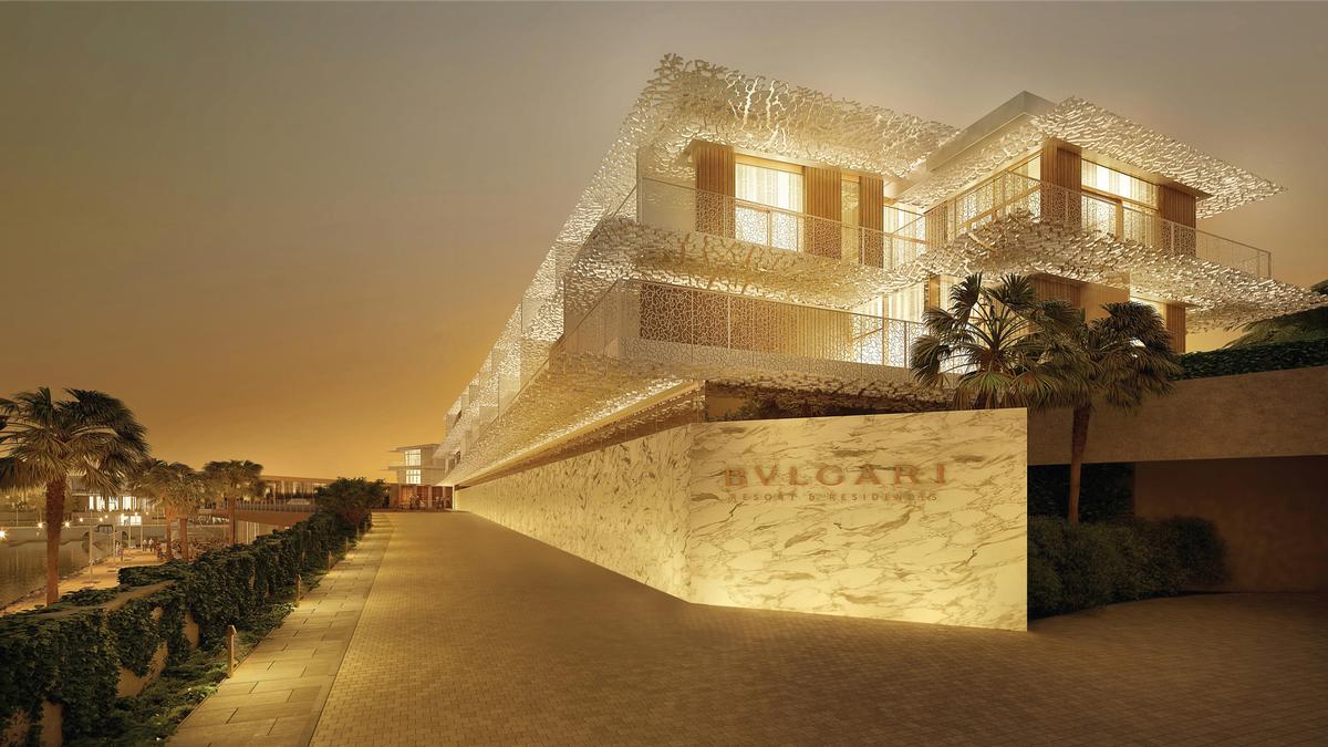 Golden limestone will be used in the resort's buildings, referencing local materials / Bulgari