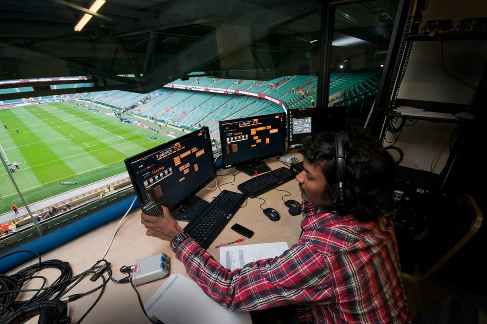 The control room at Twickenham – a venue which recently spent £75m upgrading its facilities