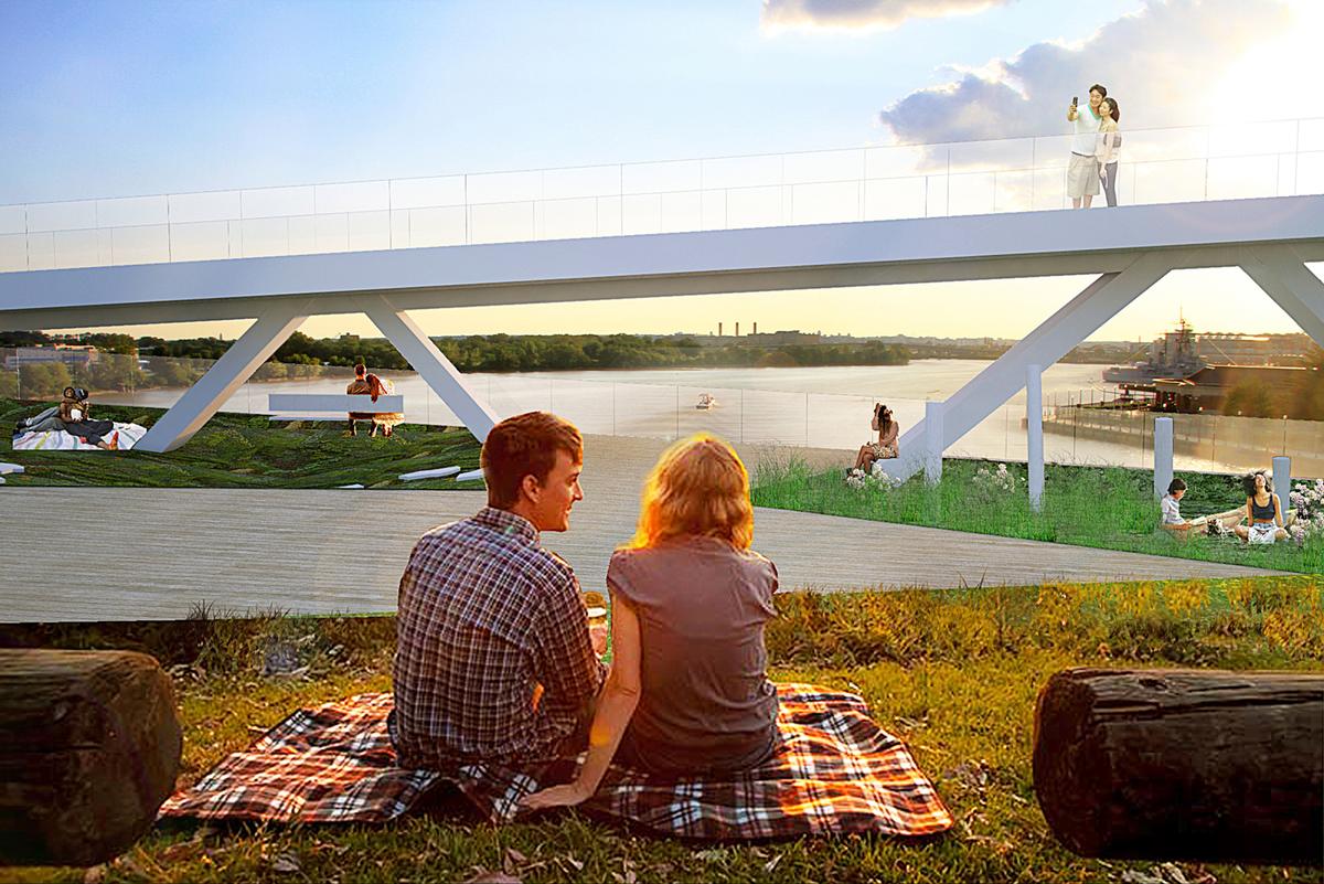 The concept behind Bridge Park is to boost health and wellbeing in Washington / OMA and OLIN