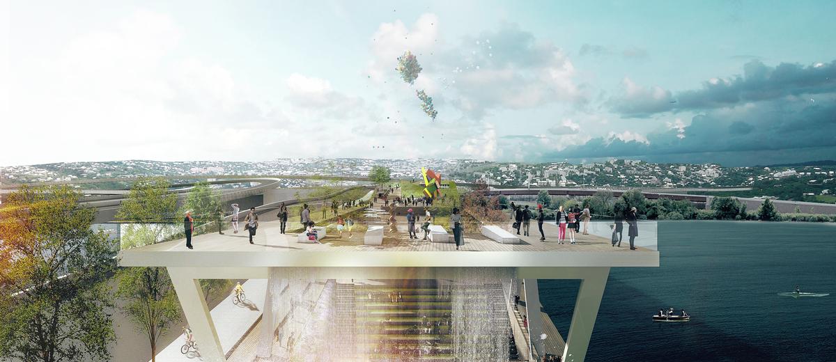 The project is the latest in a series of elevated parks across the world, including the High Line in New York / OMA and OLIN