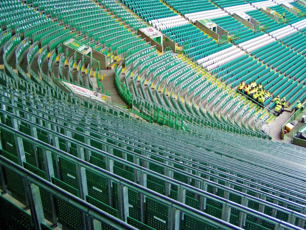 Celtic FC installed nearly 3,000 rail seats in 2016, a move credited with improving the atmosphere of matches