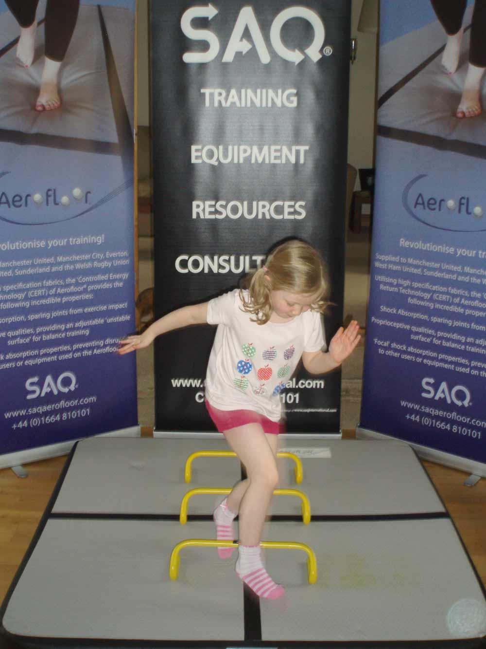 SAQ offers an air-filled functional training mat suitable for use by children
