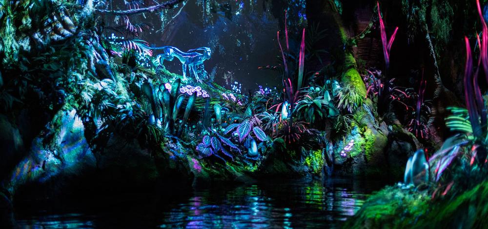 Pandora covers 12 acres and has two signature rides;the queue line for Flight of Passage