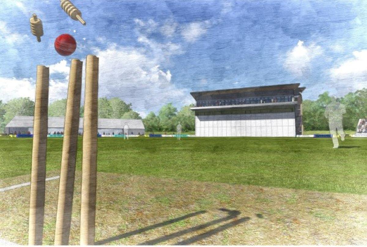 An artists impression of the £2m media centre at the 3aaa County Ground / Derbyshire CCC