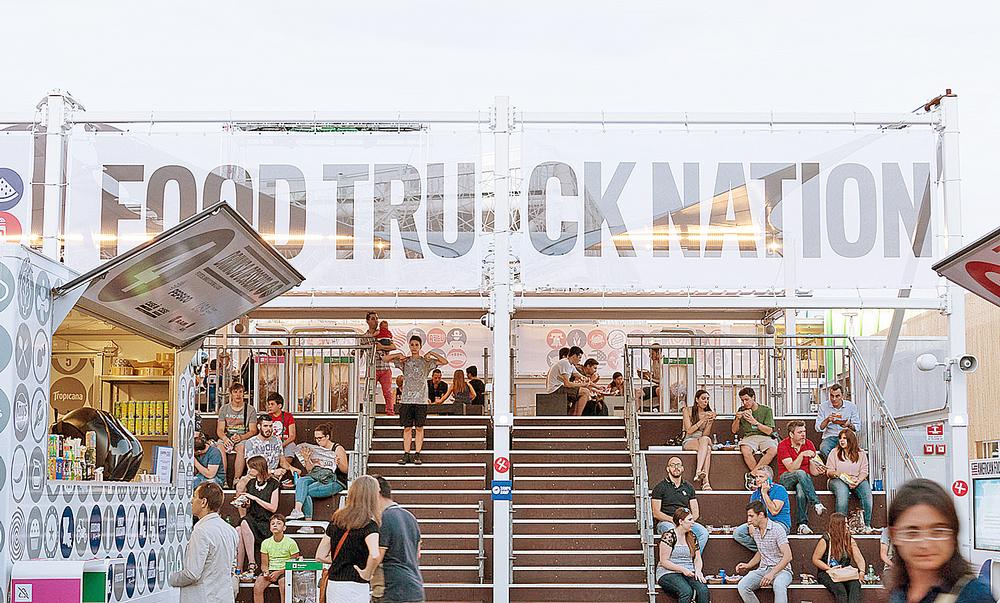 Biber Architects designed Food Truck Nation, inspired by US street food culture, for Expo Milan