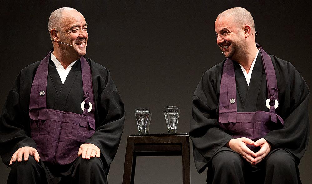Buddhist monks Robert Chodo Campbell (left) and Koshin Paley Ellison (right) are members of the UZIT faculty