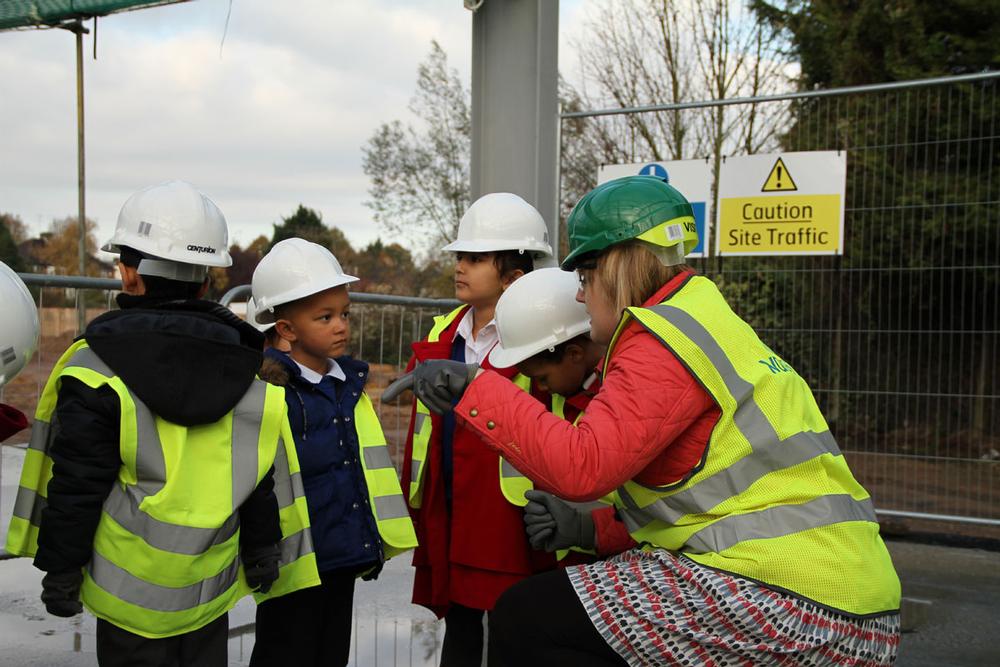 Sneak preview: Kids get a tour of the new school site