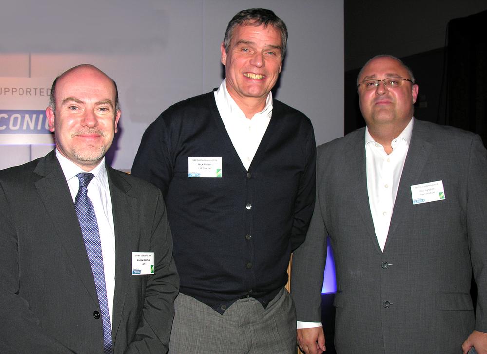Andrew Bacchus, UKTI (left), Nick Fielder, FSB (centre) and Paul Langford, TigerTurf