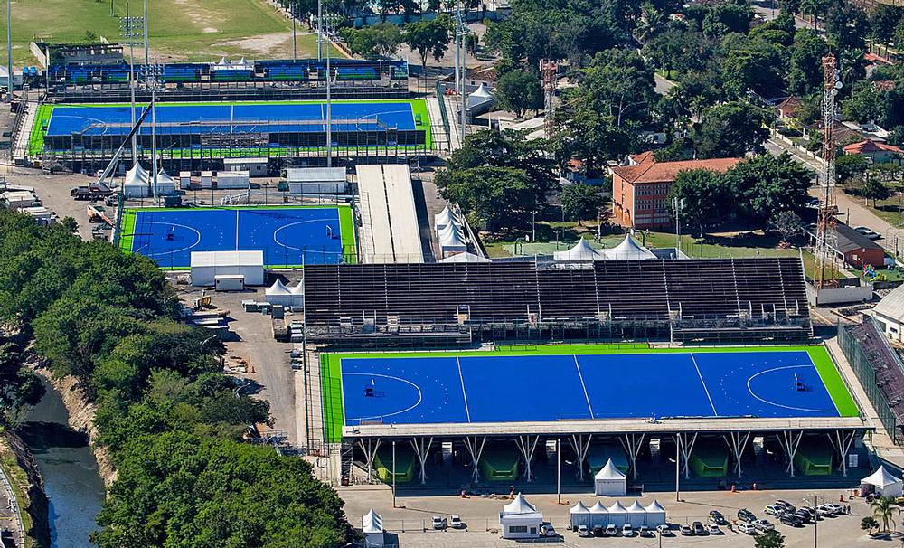 The two field hockey courts have a combined capacity of 15,000 seats 