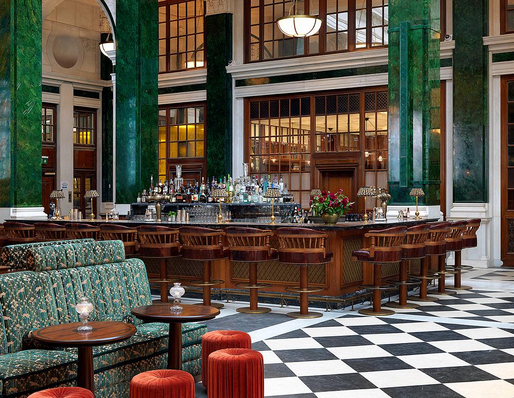 The Nickel Bar occupies part of the lobby, which formerly housed the banking hall 