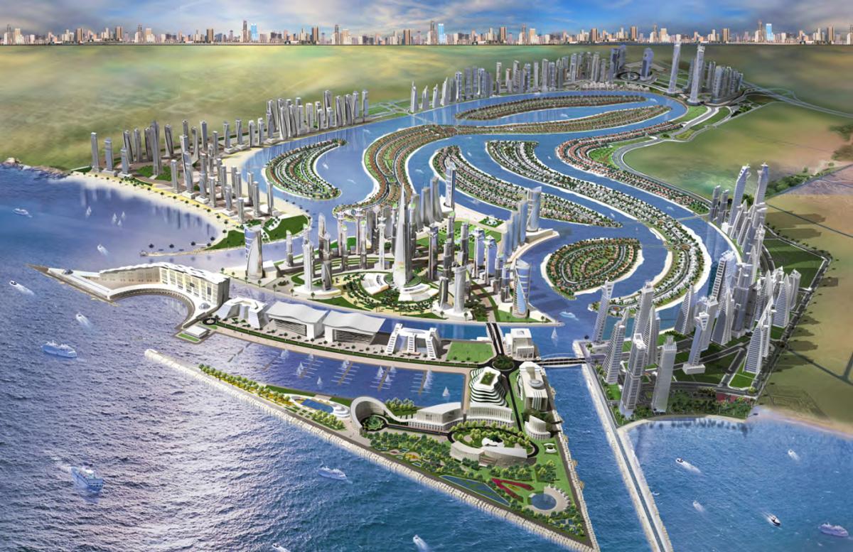 The theme park will sit on one of a series of ten Islands interconnected by man-made canals / Jack Rouse Associates 