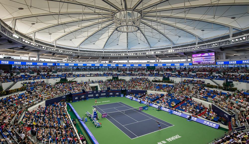 Populous 
has had an interest in China since, designing the Zhuhai International Tennis Centre, above
