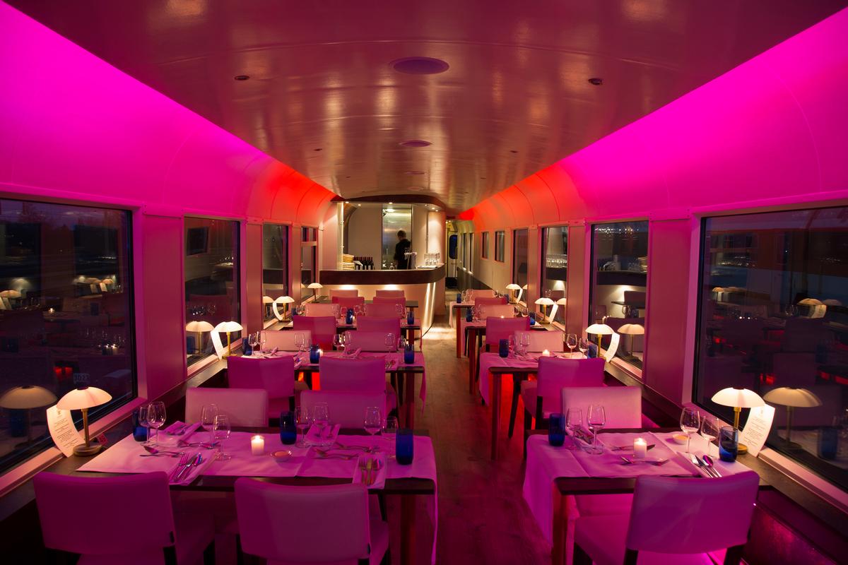 The carriages, which all contain existing kitchens, have been fitted with LED lighting / Panorama Rail Restaurant