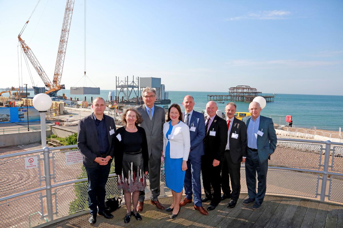 The i360 team were on site to mark a new phase in construction