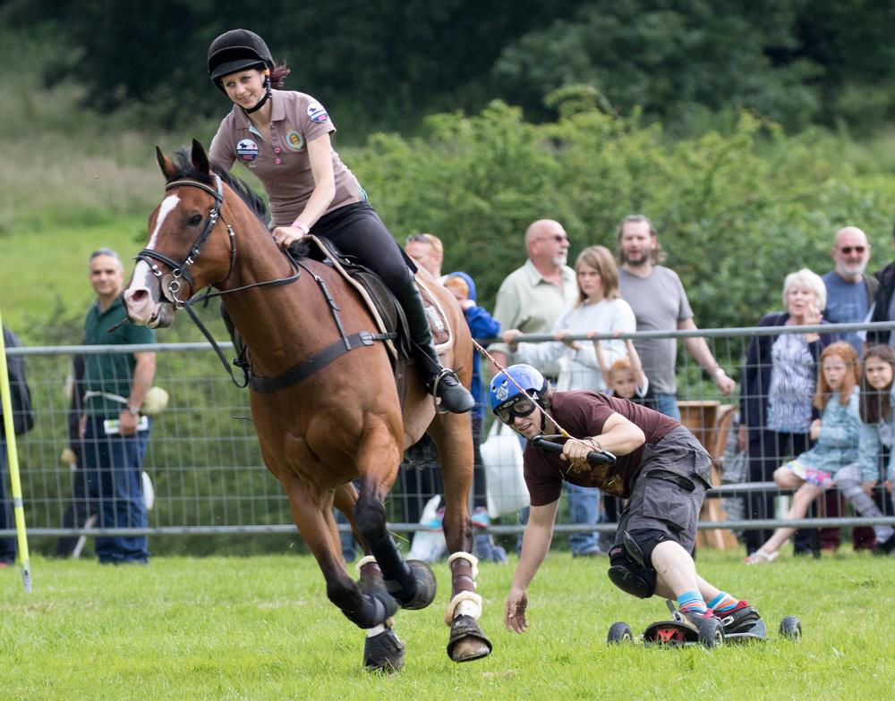 Unlike equestrian events, which judge appearance and technique, horseboarding is purely about speed / stuart kirt / Horseboarding UK
