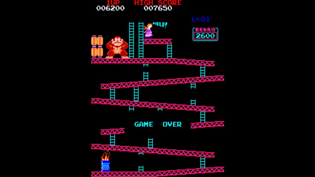 The exhibition looks at influential games including Donkey Kong / Nintendo